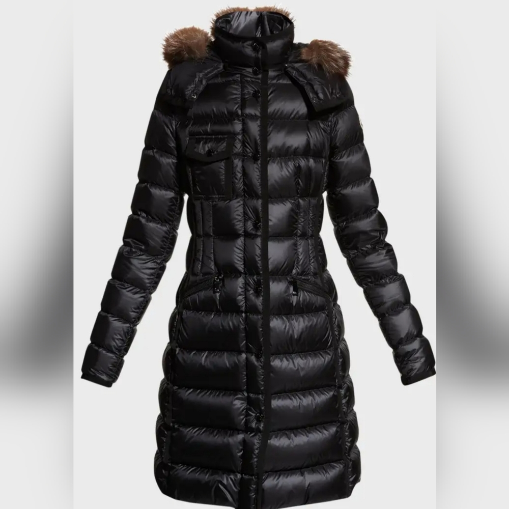 Moncler "Hermifur" fitted puffer coat (Only 2 left)
